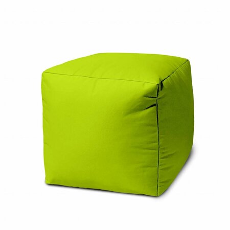 HOMEROOTS 17 Cool Lemongrass Green Solid Color Indoor Outdoor Pouf Cover 474975